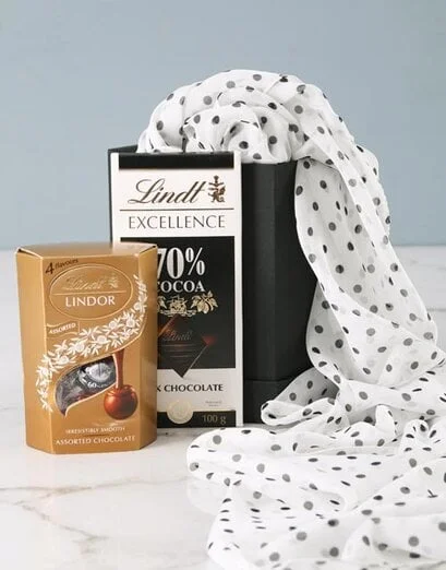 Polka Dot Scarf And Lindt Hamper
