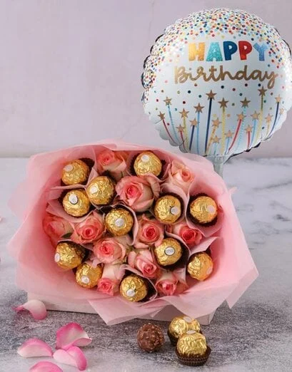 Pretty In Pink Rose Edible Arrangement - Product image