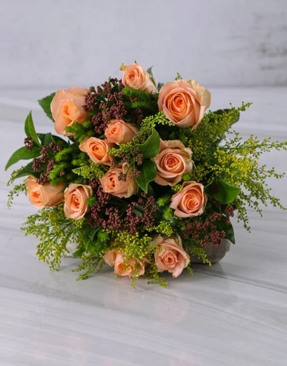 Pretty Peach Rose Bouquet - Product image