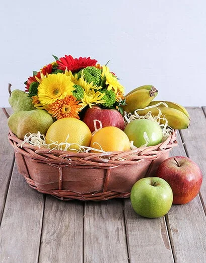 Quaint Fruit and Flower Basket - Product image