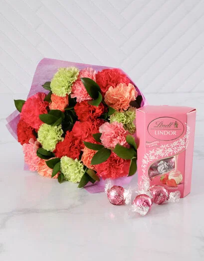 Ravishing Rustic Rainbow Carnation Bouquet - Product image