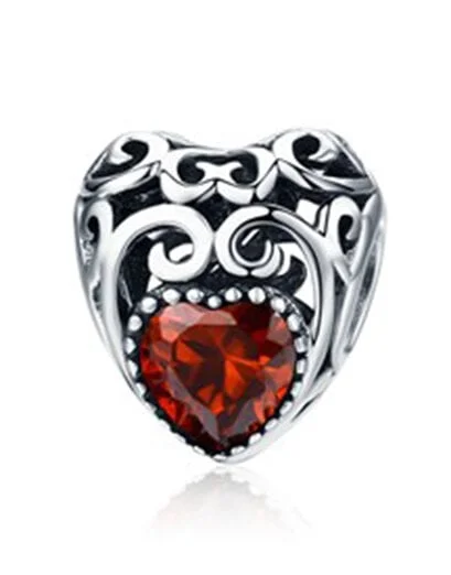 Red Garnet January Birthstone Charm - Product image