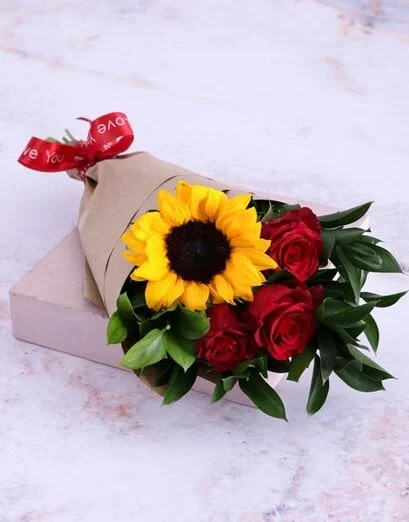 Red Rose and Sunshine Bouquet - Product image