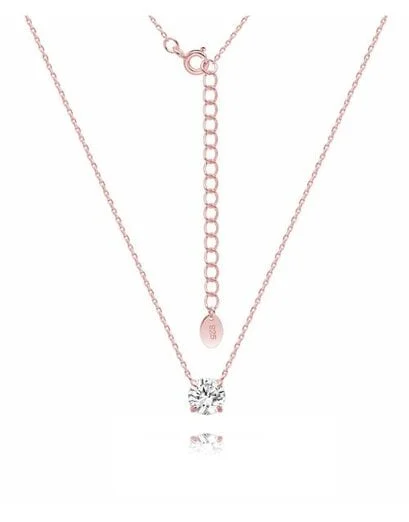 Rose CZ Round Claw Necklace - Product image