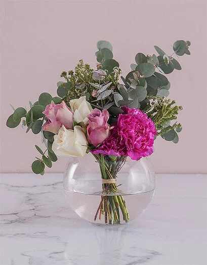 Rose Duo in a Glass Bowl - Product image