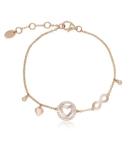 Rose Gold Infinity and Heart Bracelet - Product image