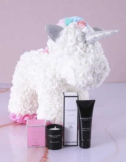 Rose Unicorn And Pamper Hamper - Product image