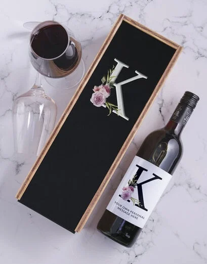 Roses Personalised Wine and Crate - Product image