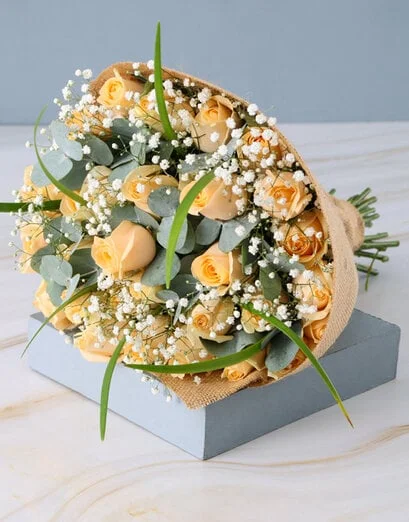 Rustic Peach Rose Bouquet - Product image