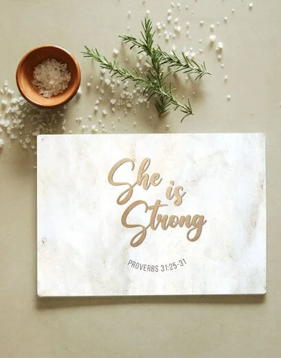 She Is Strong Glass Chopping Board - Product image