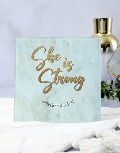 She Is Strong Glass Tile - Product image