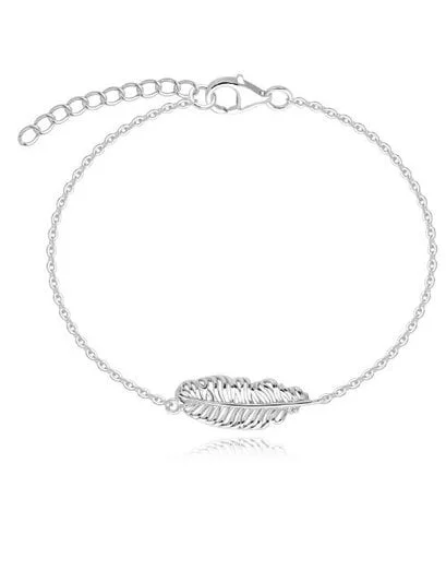 Silver Feather Charm Bracelet Gift - Product image
