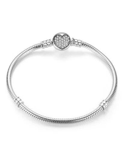 Silver Heart Clasp Bracelet