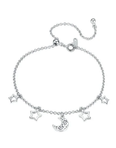 Silver Moon And Stars Bracelet - Product image