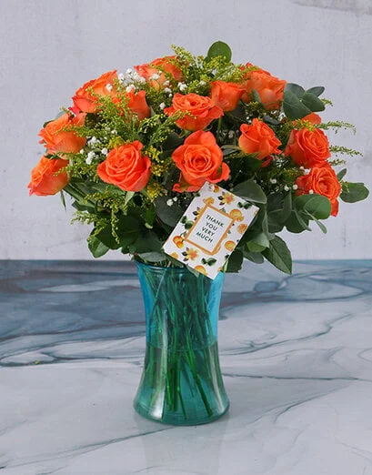 Stunning Orange Rose Arrangement - Product image