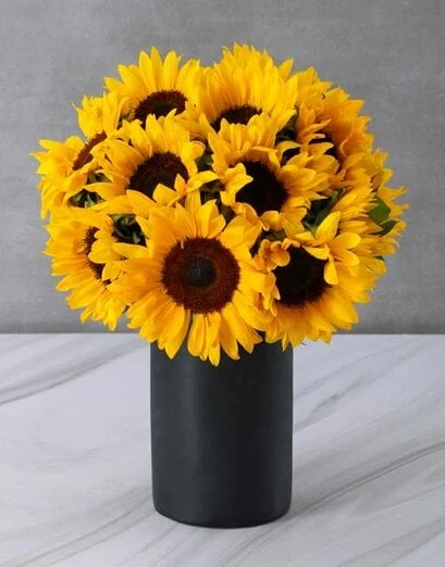 Sunflowers in a Black Chalk Vase - Product image
