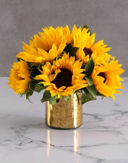 Sunflowers in a Gold Vase - Product image