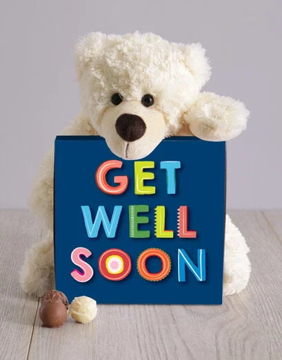 Teddy and Get Well Chocolate Box - Product image