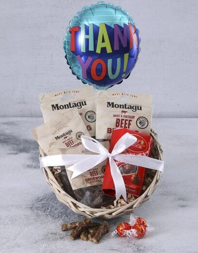 Thank You Biltong And Balloon Basket - Product image