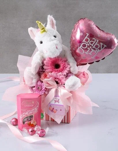 Welcome Baby Girl Unicorn Gift Box - Product image