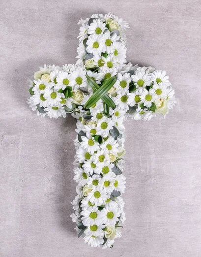 White Funeral Cross - Product image