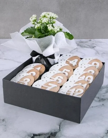 White Kalanchoe And Milestone Disc Box - Product image