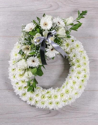 White Sympathy Wreath - Product image
