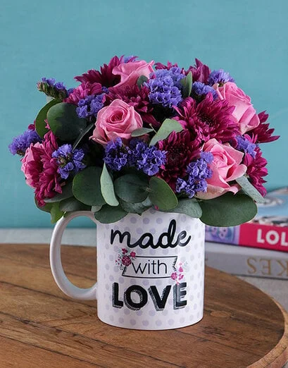 With Love Purple Floral Arrangement Mug - Product image