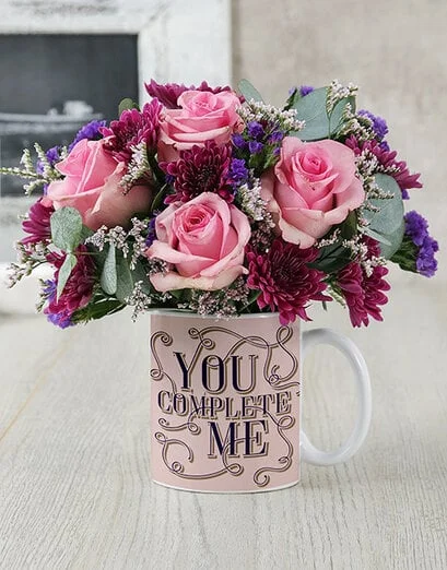 You Complete Me Floral Mug - Product image